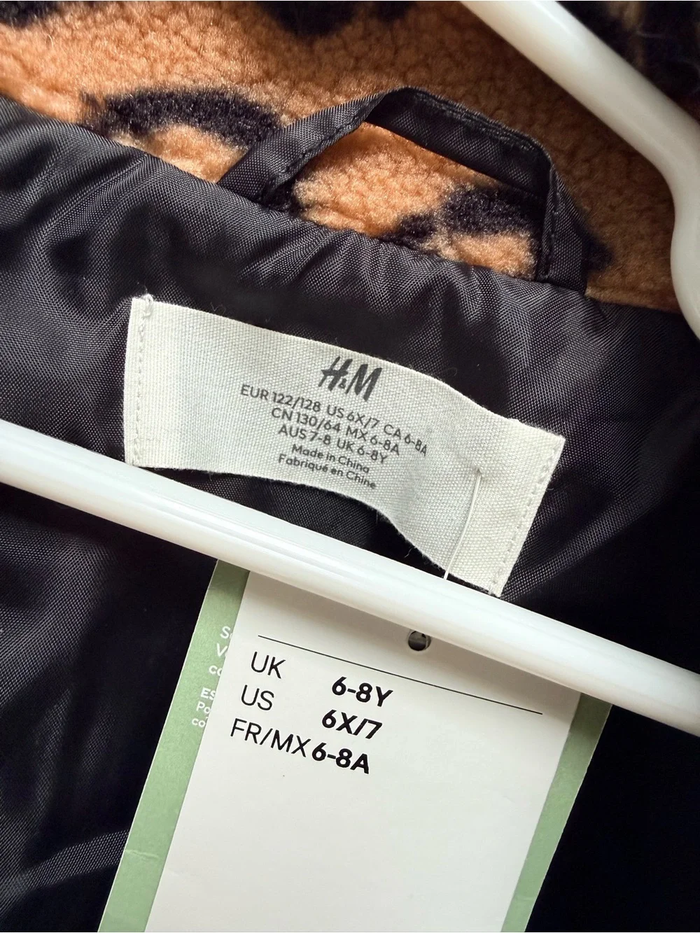 H&M Kids Leopard Sherpa Jacket - Tan and Black